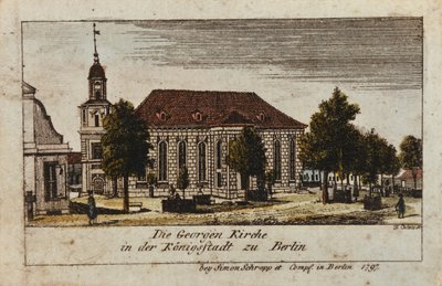 La iglesia de San Jorge en Konigsstadt, Berlín, 1797 de F.A. Calau